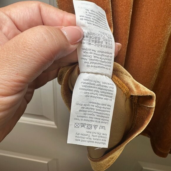 Madewell Velvet Balloon-Sleeve Dress in Burnt Sienna XS - Picture 12 of 14